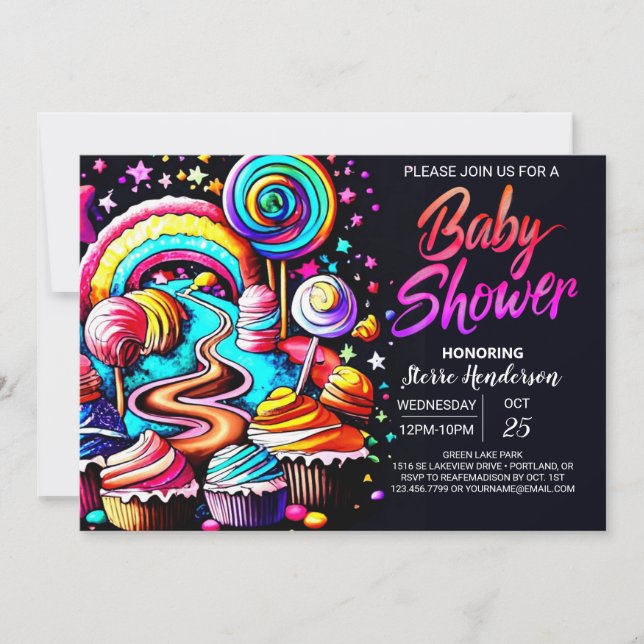 Wonderland Candyland Custom Baby Shower  Invitation (Front)