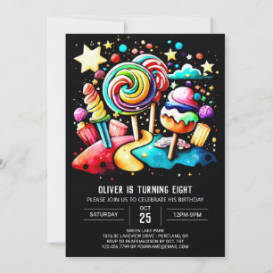 Wonderland Candyland Custom Birthday Invitation