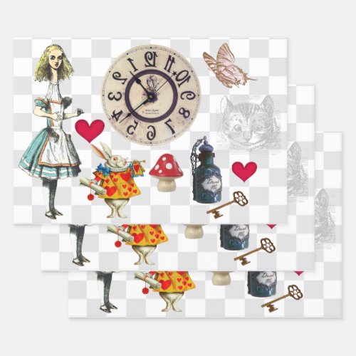Wonderland Collage Wrapping Paper Sheets