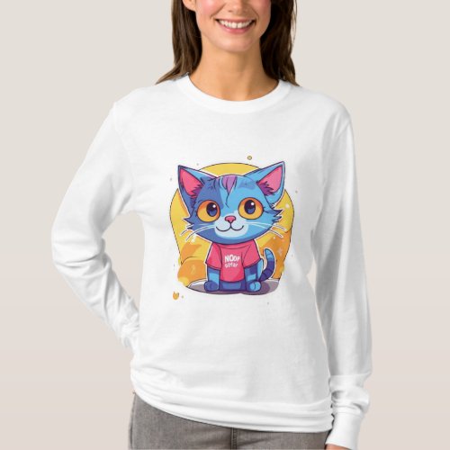 Wonderland _ Colorful Feline Fantasy Art  T_Shirt