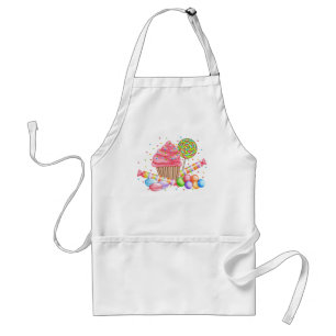 Wonderland Cupcake Candy Lollipop Sweet Tarts Adult Apron