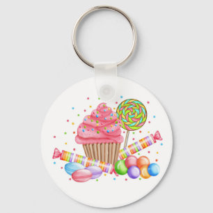 Wonderland Cupcake Candy Lollipop Sweet Tarts Keychain