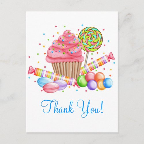 Wonderland Cupcake Candy Lollipop Sweet Tarts Postcard