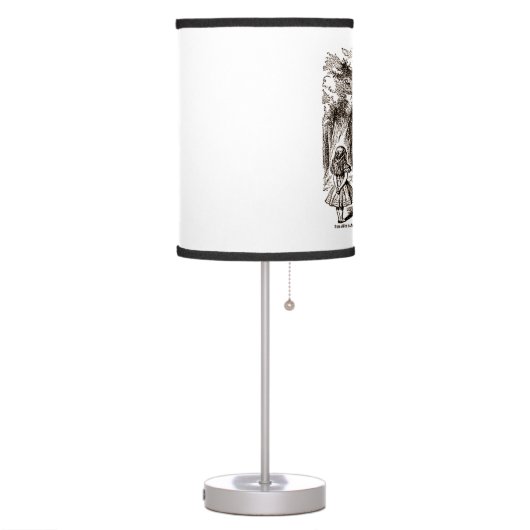 Wonderland Don't Want To Go Among Mad People Quote Table Lamp (Left)