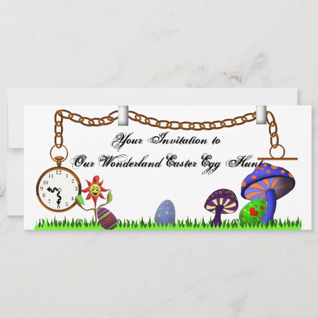 Wonderland Easter Egg Hunt Invite (Front)