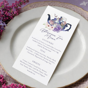 Wonderland Fairytale Wedding Afternoon Tea Party Menu