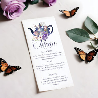 Wonderland Fairytale Wedding Afternoon Tea Party Menu