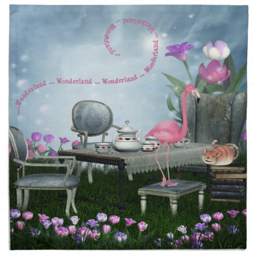 Wonderland Flamingo Cheshire Cat Tea Party Napkins