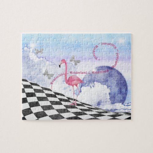 Wonderland Flamingo Cheshire Cat Tea Party Puzzle
