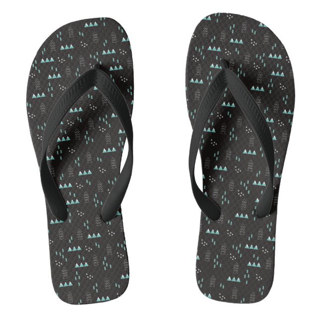 Wonderland Geometric Night Pattern Flip Flops (Footbed)