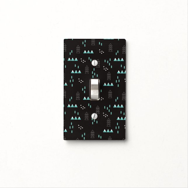 Wonderland Geometric Night Pattern Light Switch Cover (In Situ)