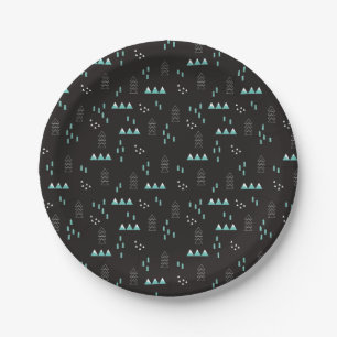 Wonderland Geometric Night Pattern Paper Plates
