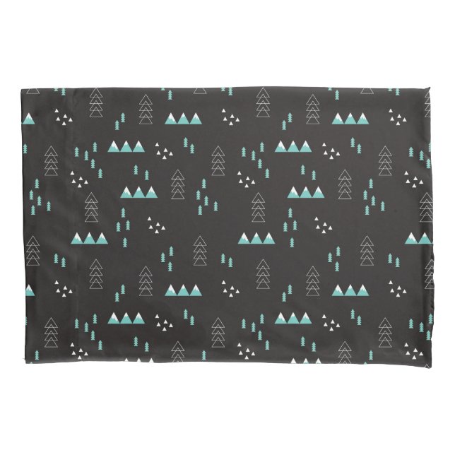 Wonderland Geometric Night Pattern Pillow Case (Front-Left)