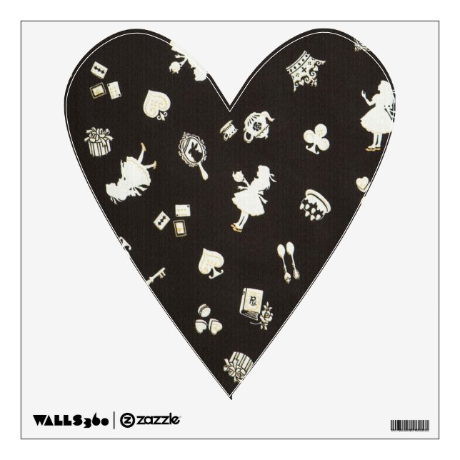 Wonderland Heart Card Suit 1 of 4 Wall Decal (Front)