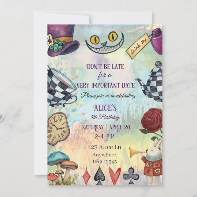 Wonderland Invitation (Front)