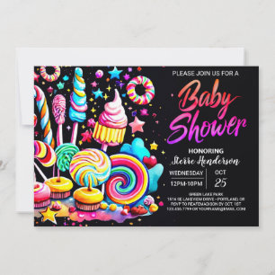 Wonderland Lollipop Baby Shower Invitation