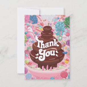 Wonderland Lollipop Candyland thank you card