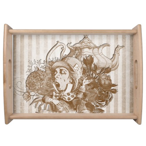 Wonderland Mad Hatter Collage Serving Tray