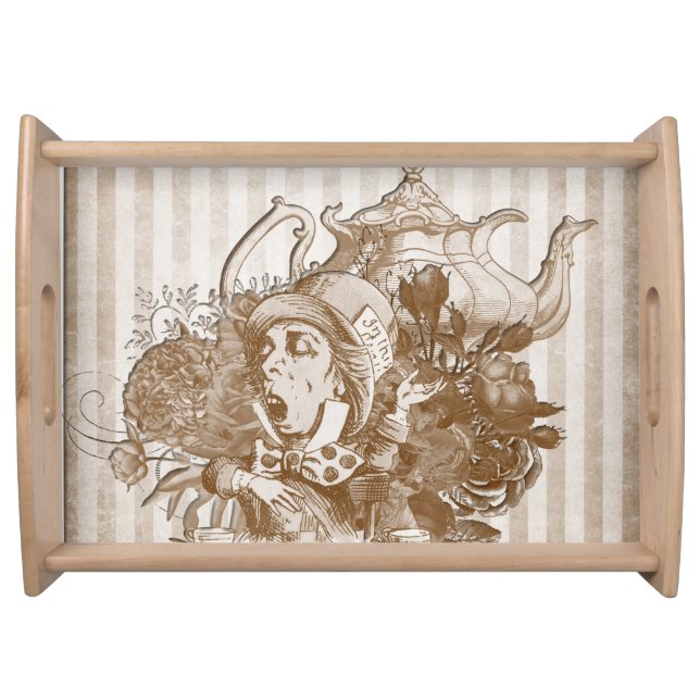 Wonderland Mad Hatter Collage Serving Tray (Front)