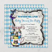 Wonderland Mad Hatter Tea Party Baby Shower Invitation (Front/Back)