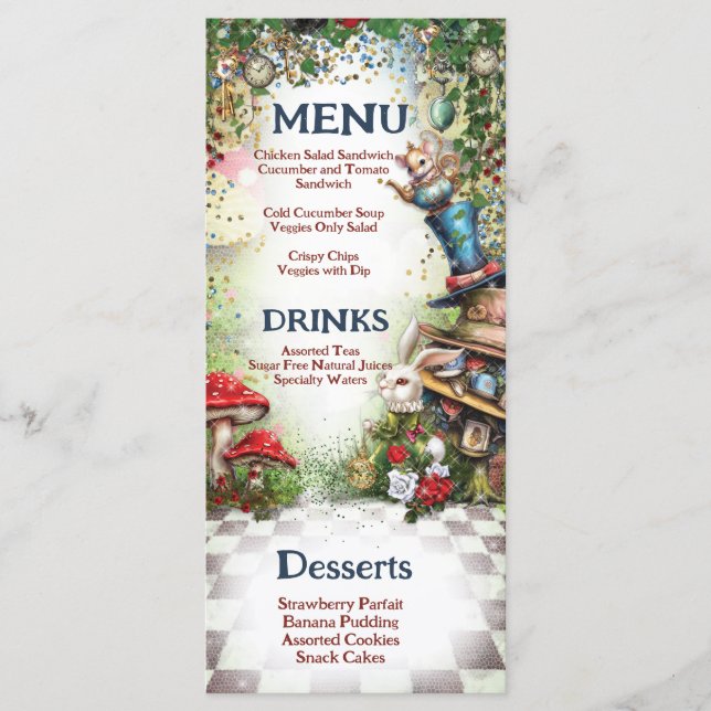 Wonderland Menu (Front)