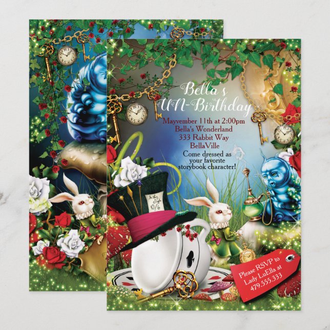 Wonderland Party Invitation (Front/Back)