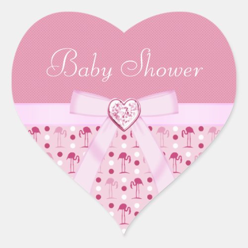 Wonderland Pink Flamingo Baby Shower Stickers