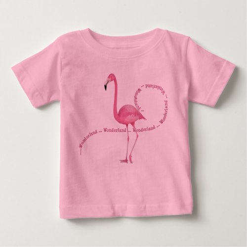 Wonderland Pink Flamingo Baby T_Shirt