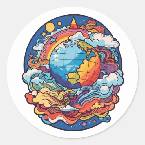 Wonderland Planet Classic Round Sticker