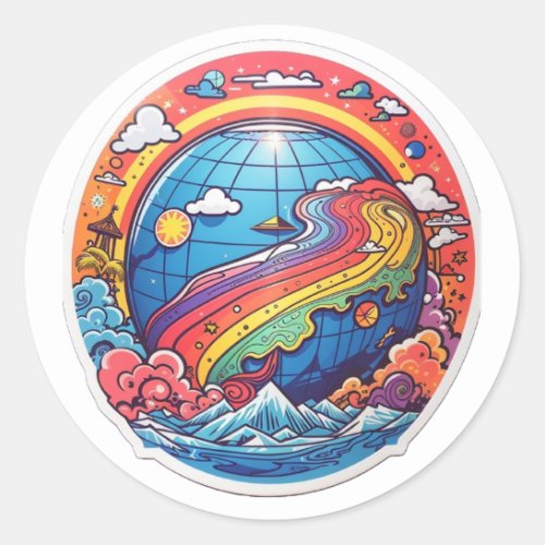 Wonderland Planet Classic Round Sticker