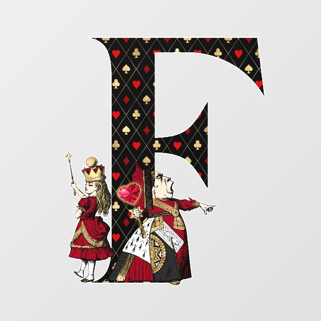 Wonderland Queen & Alice Letter F Wall Decal (Front)