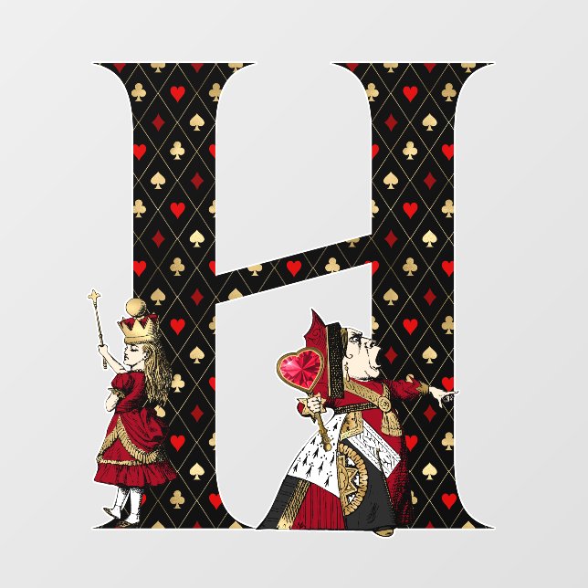 Wonderland Queen & Alice Letter H Wall Decal (Front)