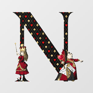 Wonderland Queen & Alice Letter N Wall Decal