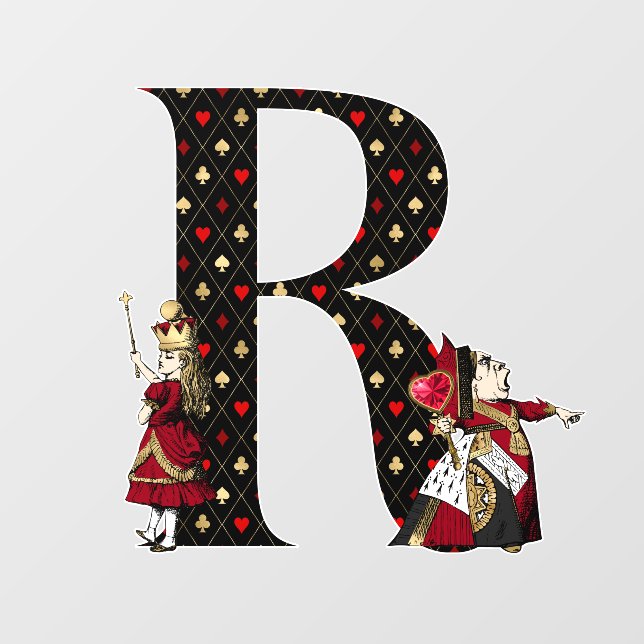 Wonderland Queen & Alice Letter R Wall Decal (Front)