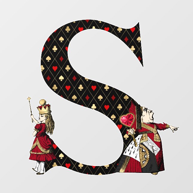 Wonderland Queen & Alice Letter S Wall Decal (Front)