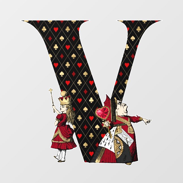 Wonderland Queen & Alice Letter V Wall Decal (Front)