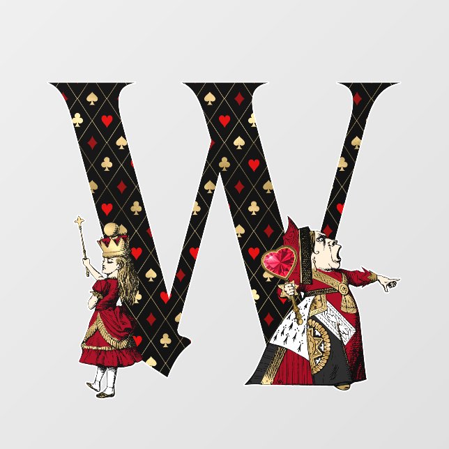Wonderland Queen & Alice Letter W Wall Decal (Front)