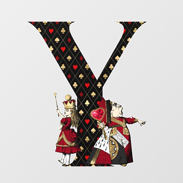 Wonderland Queen & Alice Letter Y Wall Decal (Front)