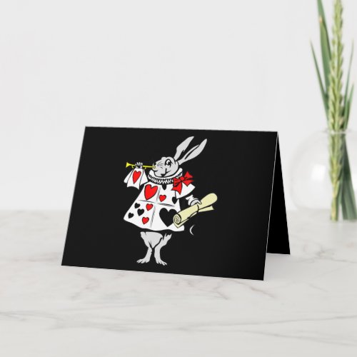 Wonderland Rabbit Easter Bunny Playing Music Card