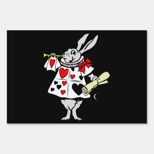 Wonderland Rabbit Easter Bunny Playing Music Sign