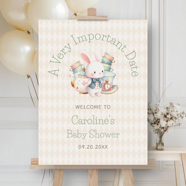 Wonderland Rabbit Shower Birthday Welcome Sign (Creator Uploaded)