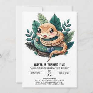 Wonderland Reptile Adventure Birthday Invitation