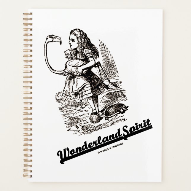 Wonderland Spirit Alice And Her Flamingo Humor Planner (Front)