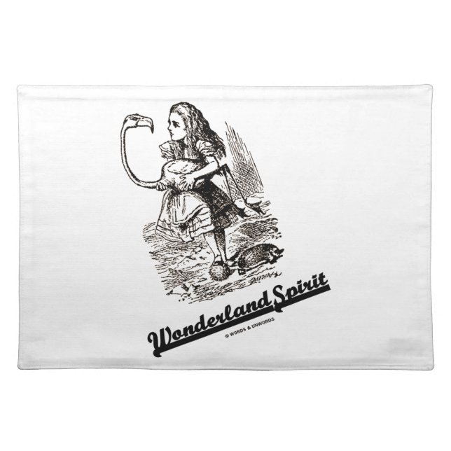 Wonderland Spirit (Alice & Her Flamingo) Cloth Placemat (Front)