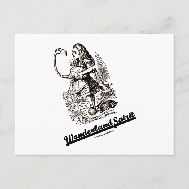 Wonderland Spirit (Alice & Her Flamingo) Postcard (Front)