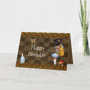Wonderland Steampunk Birthday Party Card