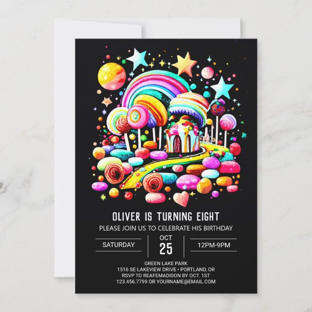 Wonderland Sweet Celebration Birthday Invitation (Front)