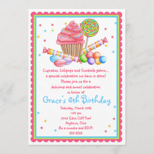 Wonderland Sweet Shop invitation
