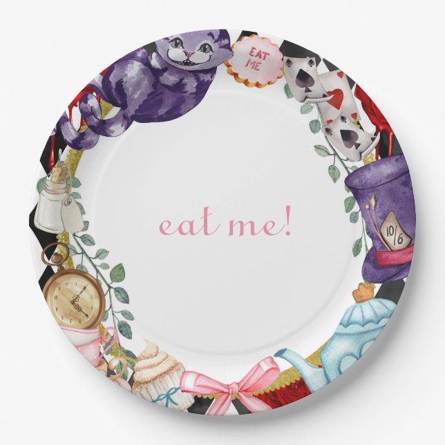 Wonderland Tea Party Fairytale Child's Birthday  Paper Plates (Front)