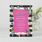 Wonderland Tea Party Hot Pink Invitation (Standing Front)